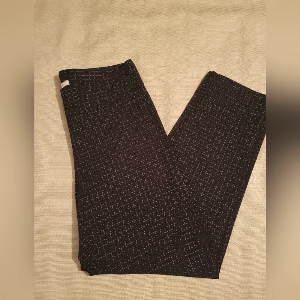 Zac & Rachel Black Pants w/ Gold Grid Pattern